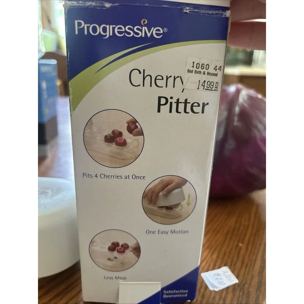 Progressive Cherry-It Pitter Pits 4 Cherries at Once, One Easy Motion Less Mess